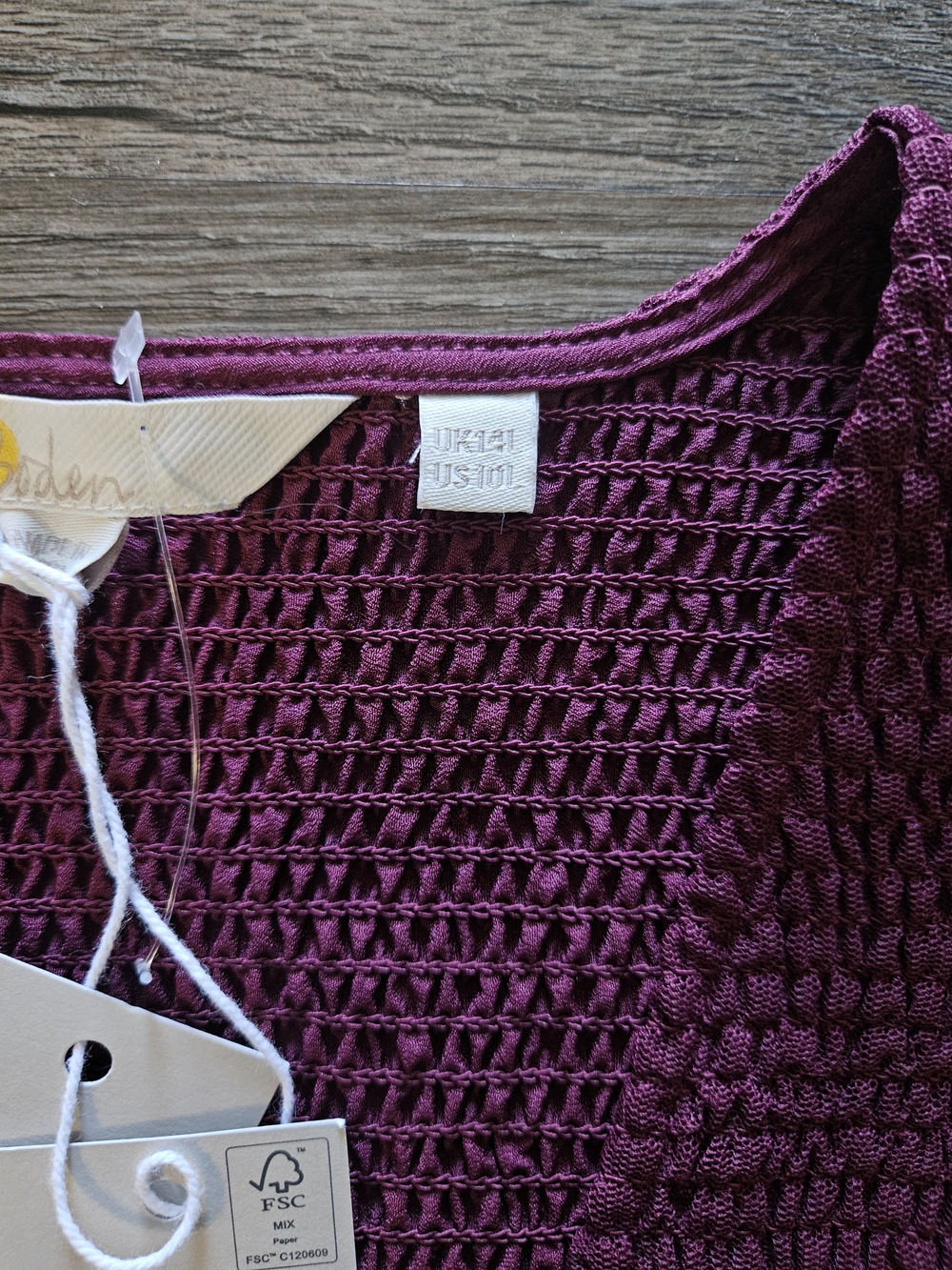 Boden Tulle Burgundy Smocked Mini Babydoll Party Dress - Picture 6 of 9